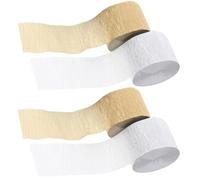 RUNROTOO Rouleaux de Papier Crépon Serpentins Lot de 4 Argenté et Or Facile à Utiliser Décorations D'anniversaire pour Cheminée et Rebord de Fenêtre