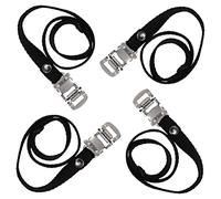 RUNROTOO Sangles de Pied de Vélo en Nylon Réglables, Lot de 4 Pièces pour Pédales à Sangle, Résistantes et Adaptées Vélo à Pignon Fixe, Accessoires pour Cyclisme