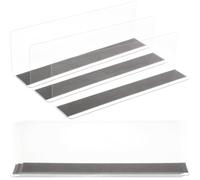 RUNROTOO Séparateurs D'étagères Magnétiques Surface Lisse Transparents en PVC Forme L 6 Pièces Fixation Ferme pour Rangement Armoire Vêtements
