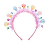 RUNROTOO Serre-tête sucette pour filles, accessoire de cheveux mignon avec cristal en forme de cœur, petit bandeau coloré pour les photos de fêtes d'anniversaire et de parcs d'attractions