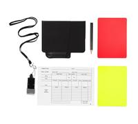 RUNROTOO Set Arbitre Football Portable avec Cartes Rouge et Jaune en PU PVC, Sifflet Précis et Carnet de Score pour Matchs et Sports Scolaires