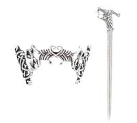 RUNROTOO Set de 2 Épingles à Cheveux en Alliage Argenté Style Vintage Celte, Accessoires Créatifs pour Coiffure Diy, pour Femmes et Filles en Usage Quotidien ou Shopping