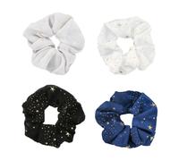 RUNROTOO Set de 4 Cordons Décoratifs pour Cheveux en Tissu Étoile, Élastiques Élégants et Résistants, Accessoires Vie Quotidienne des Femmes et Filles
