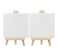 RUNROTOO Sets de Mini Chevalets Délicats en Bois Lot de 2 Mini Toiles à Peindre Blanches, Stables et Multifonctions pour Peinture et Créativité Artistique