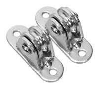 RUNROTOO Sets de Petites Poulies Système Silencieux Lot de 2 en Acier Inoxydable 304 Roulements à Billes Détachables, pour Cordes et Câbles sur Chantiers ou Maisons