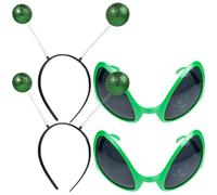 RUNROTOO Sets de Serrage-têtes Extraterrestres Faciles à Porter et Retirer Lot de 2 en Plastique Lunettes Amusantes et Offrir en Présent Original pour Prendre des Photos