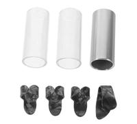 RUNROTOO Slide de Guitare en Verre et Métal 6cm, Lot de Deux Pièces | Boîtier Plastique Inclus, Usage Répétition et Concerts, Sonorités Variées
