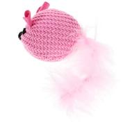 RUNROTOO Souris en Peluche Douce Rose pour Chaton et Chat, Jeu Interactif Amusant pour Garder Le Chat Actif et Stimuler Son Instinct Naturel