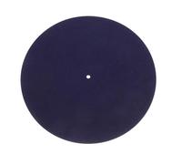 RUNROTOO Tapis de Platine en Feutre Anti-vibrations 24 Cm Bleu Marine, Tapis de Protection pour Platine Vinyle, Support Antidérapant pour Disque Phonographique, Accessoire Dj Polyvalent