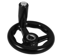 RUNROTOO Volant Manuel Noir en Bakélite Trois Rayons pour Outil de Fraisage, Roue Rotative Précise et Polyvalente pour Applications Mécaniques Professionnelles