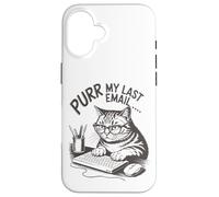 Runrr mon dernier e-mail drôle d'amant de chat. Coque pour iPhone 16