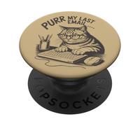 Runrr mon dernier e-mail drôle d'amant de chat. PopSockets PopGrip Adhésif