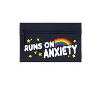 Runs On Anxiety Trousse Bleu marine