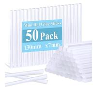 RUNSAI Colle Pistolet à Colle Diamètre 7mm, 50 Pièces Baton de Colle Chaude pour Mini Pistole Recharge, Bâtonnets de Colle Thermofusible Séchage Rapide pour Artisanat Bricolage DIY Loisirs Créatifs