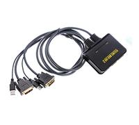 Runshuangyu Câble DVI 2 ports USB avec commutateur KVM avec hub USB 2.0 intégré, commutateur KVM, souris, clavier de PC, boîtier d'extension pour écran DVI-D pour Apple, Mac Linux, Windows X