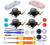 RunSnail for GuliKit TMR Joystick pour JoyCon 4Pcs, Sans Dérive, Haute Précision, Electromagnétique TMR avec Kit de Réparation, 4 Capuchons de Joysticks Colorés, Compatible avec Switch/OLED/Lite