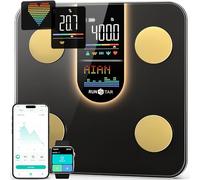 Runstar Balance Pese Personne Intelligent 8-en-1 avec Affichage VA, Pese Personnes Haute Hrécision, IMC, Rythme Cardiaque, Masse Grasse, 22 Mesures, Synchronisation APP