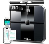 RunSTAR Balance Pese Personne Intelligent - Analyse Corporelle 8 électrodes. Mesure Poids, Graisse, Masse Musculaire. 28 Paramètres sur App. Haute Précision avec Affichage Triple Mesure 180 kg/400 lb