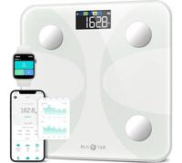 RunSTAR Balance pese Personnes pour poids et masse grasse, Précise avec grand écran, 13 Données corporelles, Appli connectée, Admissible, Blanc