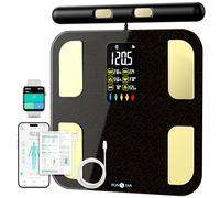 runstar Balance de poids corporel, 8 électrodes, analyseur de composition rechargeable haute précision avec indice BMR, balance numérique de la composition des muscles et des graisses, grand écran