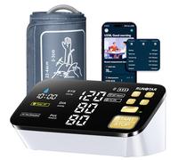 RunStar Smart Tensiomètre à usage domestique, avec brassard large pour le haut du bras, écran LED clair de 6,5'', détection de la fibrillation auriculaire (AFib), pour iOS & Android