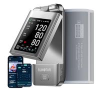 RunStar Tensiomètre intelligent sans fil avec écran rotatif, brassard pour le haut du bras, machine de pression artérielle pour usage domestique, portable, rechargeable, compatible avec application