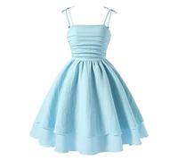 Runstarshow Robe d'été pour filles, bretelles spaghetti, robe trapèze pour adolescentes, sans manches, robe de bal de fin d'année, âge 4 à 15 ans