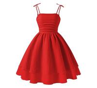 Runstarshow Robe d'été pour filles, bretelles spaghetti, robe trapèze pour adolescentes, sans manches, robe de bal de fin d'année, âge 4 à 15 ans
