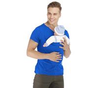 Runstarshow T-shirt porte-bébé pour homme à manches courtes et col rond avec poche kangourou et pochette pour bébé - Haut confortable et doux