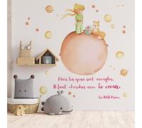 Runtoo Autocollant Mural le Petit Prince Stickers Muraux Citations Planète Décoration Murale Chambre Bébé Enfants Fille Garçon Salon