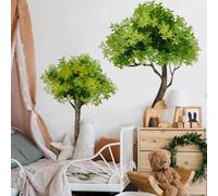 Runtoo Autocollants muraux en forme de grand arbre - Plantes vertes - Pour chambre d'enfant, salle de rèche, salon