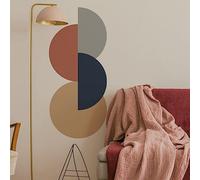 Runtoo Stickers Muraux Abstrait Cercle Boho Autocollant Mural Arche Beige Boho Deco Stickers Salle de Bain Chambre Enfants Bébé Décoration