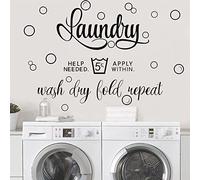 Runtoo Stickers Muraux Bulles de Savon Autocollant Mural Lessive Laundry Citations Lettres Deco Stickers Salle de Bain Décoration