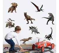 Runtoo Stickers Muraux Dinosaure 3D Autocollant Mural Jungle Animaux Réaliste Deco Stickers Salon Chambre Garçon Enfants Bébé Décoration