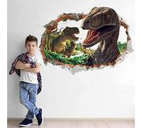 Runtoo Stickers Muraux Dinosaure 3D Autocollant Mural Jungle Deco Stickers Salon Chambre Garçon Enfants Bébé Décoration