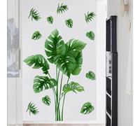 Runtoo Stickers Muraux Feuilles de Palmier Autocollant Mural Plantes Vertes Deco Stickers Salle de Bain Cuisine Chambre Bébé Décoration