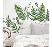 Runtoo Stickers Muraux Fougères Autocollant Mural Plantes Feuilles Vertes Deco Stickers Salle de Bain Salon Chambre Enfants Bébé Décoration