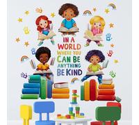 Runtoo Stickers Muraux Lecture Livres Autocollants Mural Stickers Enfants Citations Positive Phrase pour Salle de hambre Enfants Bébé