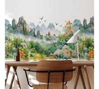 Runtoo Stickers Muraux Paysage Montagne Autocollant Mural Nature Forêt Deco Stickers Salon Salle de Bain Chambre Enfant Bébé Décoration