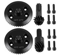 Runup Engrenage différentiel avant et arrière en acier 47T Engrenage différentiel 12T Engrenages hélicoïdaux pour Tra-xxas 1/16 Mini Maxx 2S/Slash Truck Upgrades (avant + arrière)