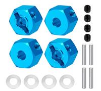 Runup Lot de 4 adaptateurs de moyeu hexagonal pour roue 1/10 TA-mi-ya WR02G en alliage d'aluminium 12 mm Entraînement de roue Hex Convertisseur avec goupilles de roue RC Pièces de mise à niveau (bleu)