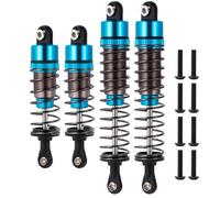 Runup Lot de 4 amortisseurs à huile en aluminium (avant et arrière) réglables assemblés pour TA-mi-ya DT-03 / DT-02 / TT-02B RC Car Upgrade Pièces (Bleu)
