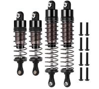 Runup Lot de 4 amortisseurs à huile en aluminium (avant et arrière) réglables assemblés pour TA-mi-ya DT-03 / DT-02 / TT-02B RC Car Upgrade Pièces (Noir)