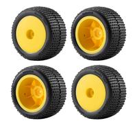 Runup Lot de 4 pneus avant arrière montés en caoutchouc Power pour pièces de mise à niveau LOSI Mini-T RC 1/18 (jaune)
