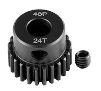 Runup Pignon de moteur en acier 48P alésage 5 mm 17-29T pour Arrma HPI Kyosho Losi Axial Tra-xxas Tamiya 1/5 1/6 1/8 1/10 RC Voiture Monster Truck Buggy (24T)