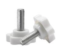 Runxingfu 10 Pcs M5 M6 M8 Diamètre de la Tête 32MM Boutons en Étoile Serrage Poignée Moletée Vis à Molette Vis pour Poignée Filetage de Serrage Remplacement Poignée de Machine