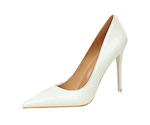 Runxingfu Femmes Haut Talon Chaussures - Dames 10.5cm Stilettos Pointu Orteil Robe Fête Soirée Escarpins Smart Bureau Mariage Slip on Cour Chaussures