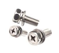 Runxingfu Fixations Extérieur Hexagone Tête en Croix Vis - 304 Acier Inoxydable Croix Creux Ressort Combiné Rondelles Ordinaires Vis Boulons M4 M5 M6 M8