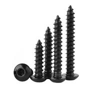 Runxingfu M3/3.5 Vis Autotaraudeuses Douille Hexagonale Tête Ronde Vis à Bois Noir 8.8 Grade Acier au Carbone Vis à Métaux pour DIY Travail du Bois Quincaillerie Attaches