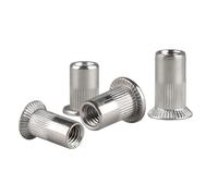 Runxingfu Métrique Acier Inoxydable 304 Ecrou à Rivet Tête Plate Insert Fileté Ecrou à Collerette Demi-hex Tête Fraisée Écrou Moleté M3 M4 M5 M6 M8 M10 M12